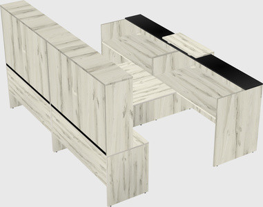 Shared u-shaped reception desks