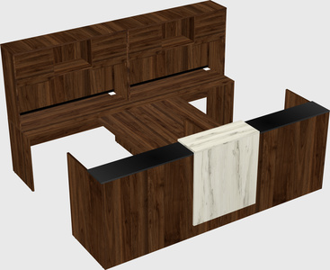 Shared u-shaped reception desks