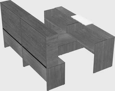 Shared u-shaped reception desks