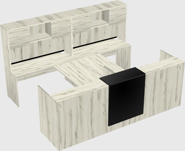 Shared u-shaped reception desks