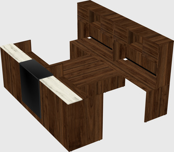 Shared u-shaped reception desks
