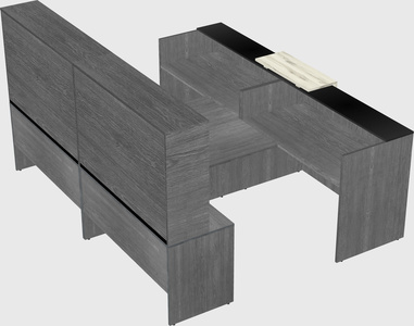 Shared u-shaped reception desks
