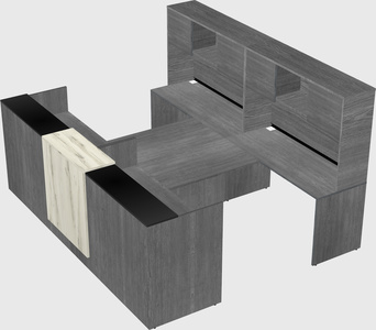 Shared u-shaped reception desks