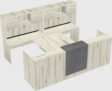 Shared u-shaped reception desks