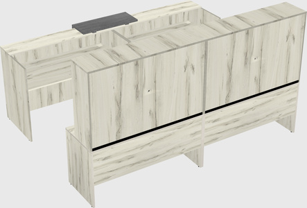 Shared u-shaped reception desks
