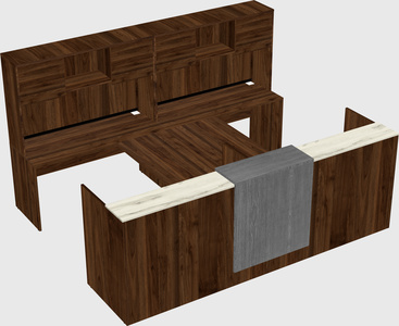 Shared u-shaped reception desks