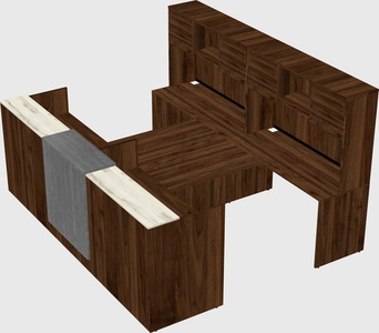 Shared u-shaped reception desks