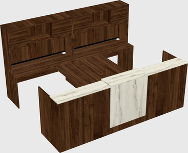 Shared u-shaped reception desks