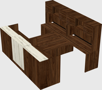 Shared u-shaped reception desks