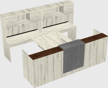 Shared u-shaped reception desks