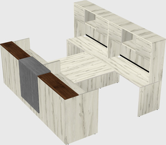 Shared u-shaped reception desks