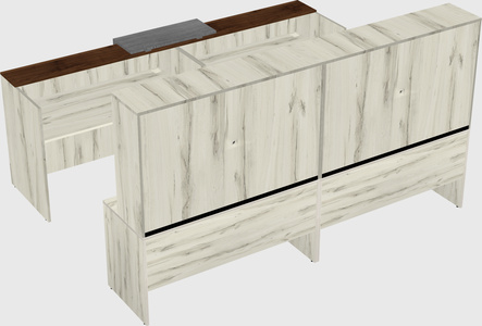 Shared u-shaped reception desks