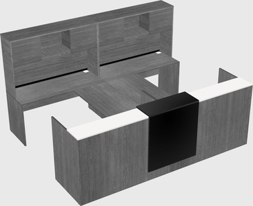 Shared u-shaped reception desks