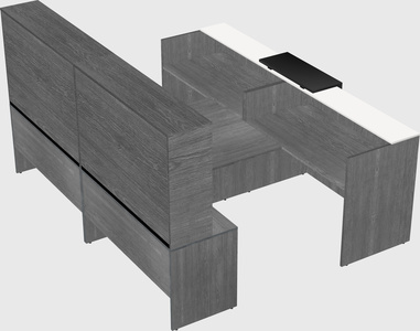 Shared u-shaped reception desks