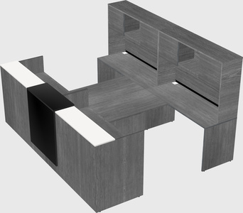 Shared u-shaped reception desks