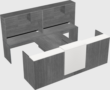 Shared u-shaped reception desks