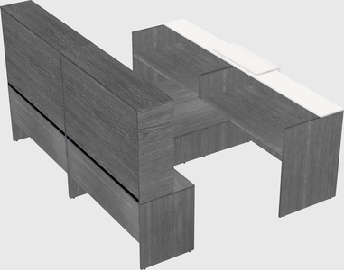 Shared u-shaped reception desks