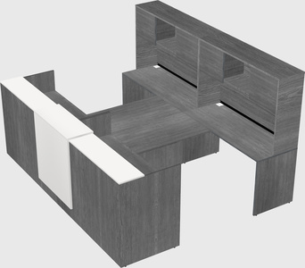 Shared u-shaped reception desks