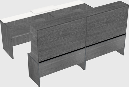 Shared u-shaped reception desks