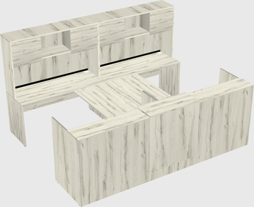 Shared u-shaped reception desks