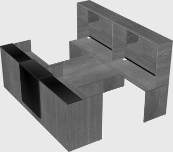 Shared u-shaped reception desks