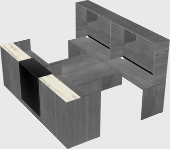 Shared u-shaped reception desks