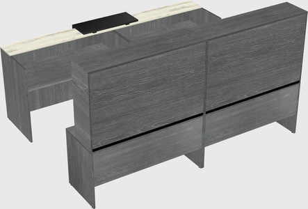 Shared u-shaped reception desks