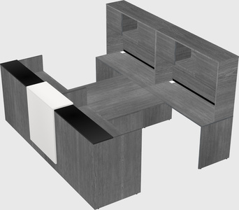 Shared u-shaped reception desks