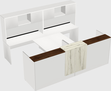 Shared u-shaped reception desks