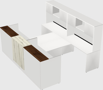 Shared u-shaped reception desks