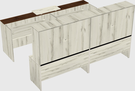 Shared u-shaped reception desks