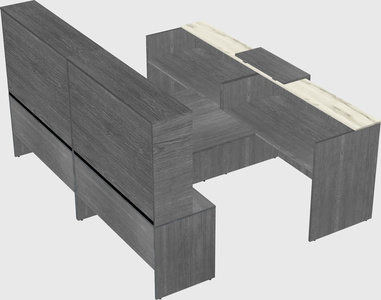 Shared u-shaped reception desks