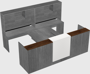 Shared u-shaped reception desks