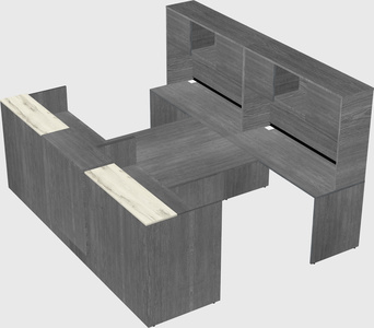 Shared u-shaped reception desks