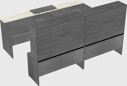 Shared u-shaped reception desks