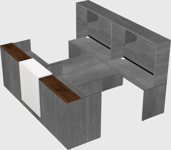 Shared u-shaped reception desks