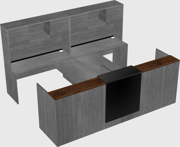 Shared u-shaped reception desks