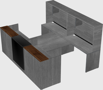 Shared u-shaped reception desks