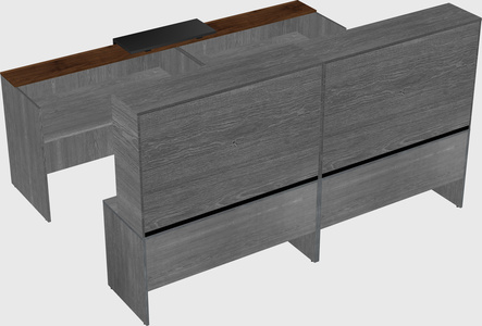 Shared u-shaped reception desks