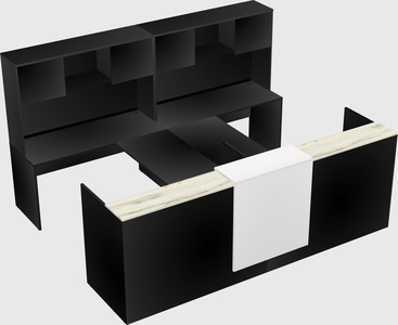 Shared u-shaped reception desks