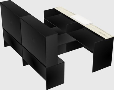 Shared u-shaped reception desks