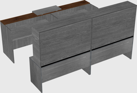 Shared u-shaped reception desks