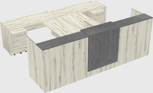 Shared u-shaped reception desks