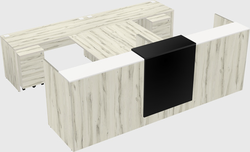 Shared u-shaped reception desks