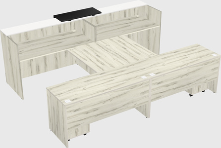 Shared u-shaped reception desks