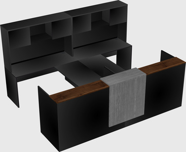 Shared u-shaped reception desks