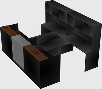 Shared u-shaped reception desks