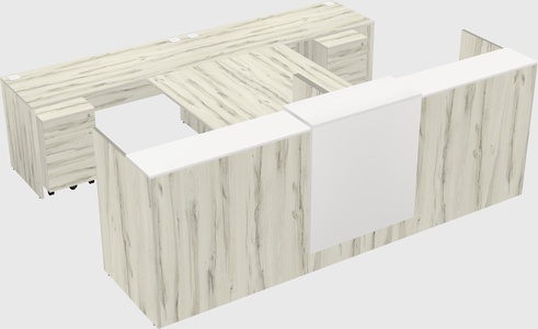 Shared u-shaped reception desks