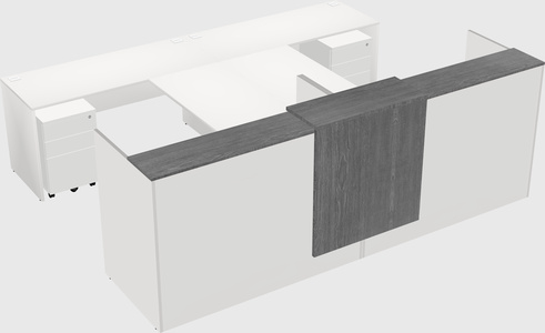 Shared u-shaped reception desks