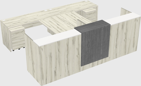 Shared u-shaped reception desks
